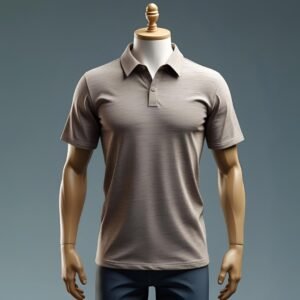 Classic Stone Gray Polo Shirt – Minimalist Comfort & Timeless Style