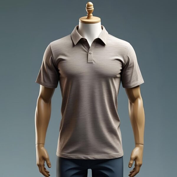 Classic Stone Gray Polo Shirt – Minimalist Comfort & Timeless Style