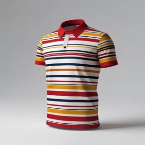 Vibrant Multi-Stripe Polo Shirt