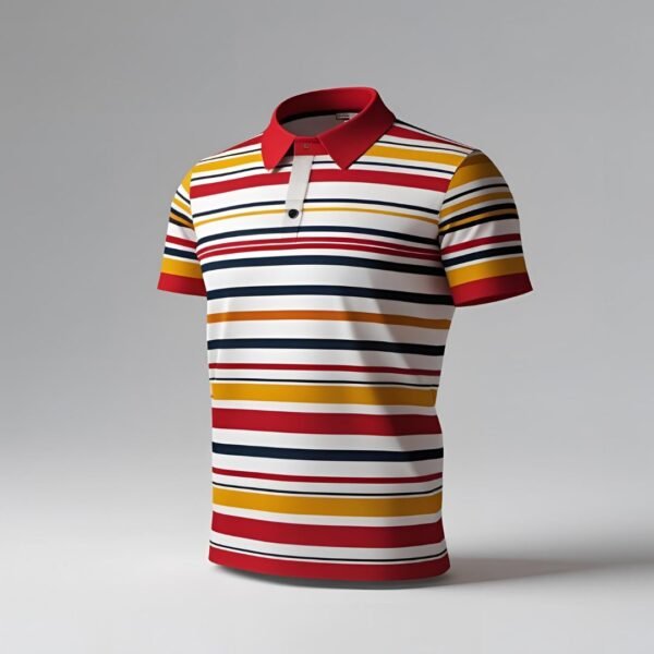 Vibrant Multi-Stripe Polo Shirt